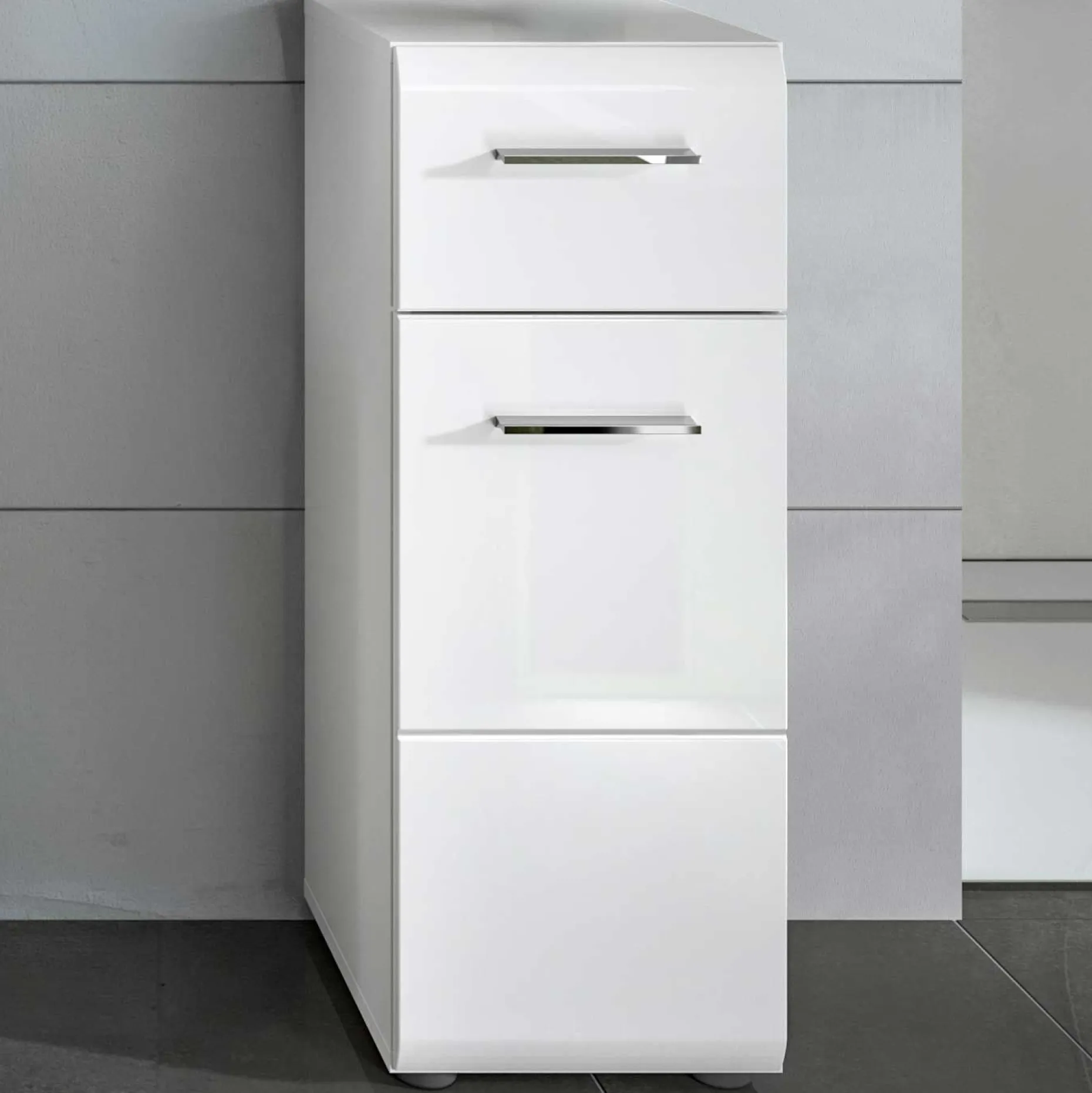 Badschrank Ice Xonox - Hochglanz Weiß - 30x80x30 cm
