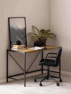 Emob Bahamas Schreibtisch - 120x60x75 cm - Eiche Dekor/schwarz