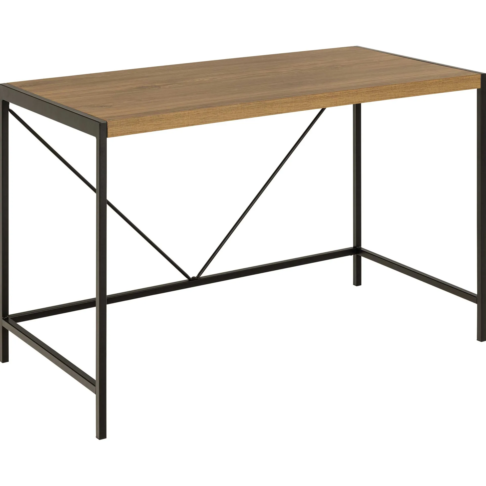 Emob Bahamas Schreibtisch - 120x60x75 cm - Eiche Dekor/schwarz