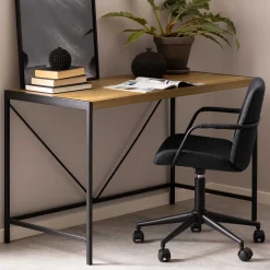 Emob Bahamas Schreibtisch - 120x60x75 cm - Eiche Dekor/schwarz