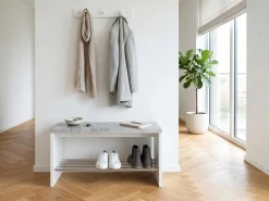 Bank Tillio 81cm, 1 Gestell - Chrom/Beton Dekor