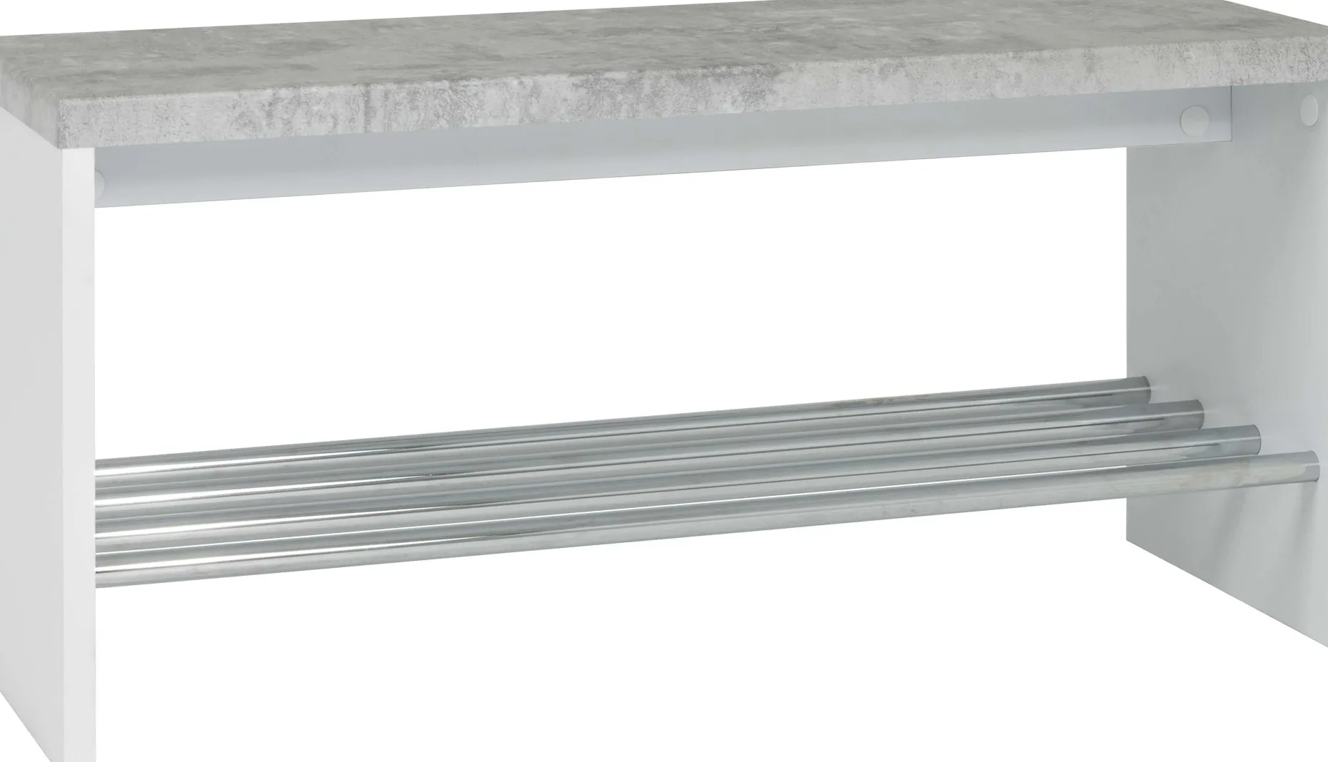 Bank Tillio 81cm, 1 Gestell - Chrom/Beton Dekor