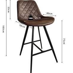 Rousseau Barhocker Alizette 103 cm-dunkel