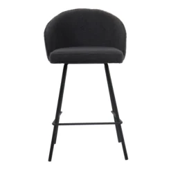 Rousseau Barhocker Bouclé June | Metallbeine | H87 x B52 x T51 cm
