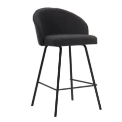 Rousseau Barhocker Bouclé June | Metallbeine | H87 x B52 x T51 cm