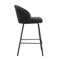 Rousseau Barhocker Bouclé June | Metallbeine | H87 x B52 x T51 cm