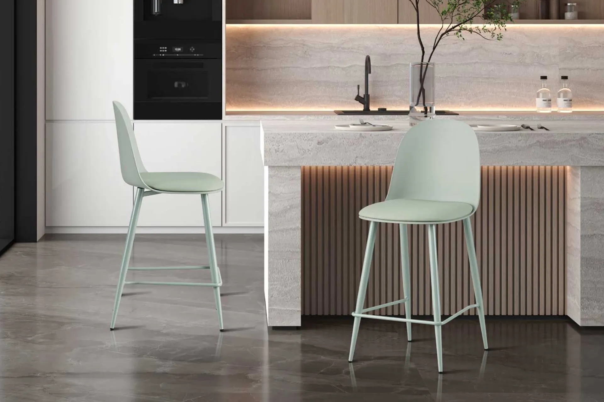 Rousseau Barhocker Jasmin - 44x51x100cm - mit Kissen - grau-