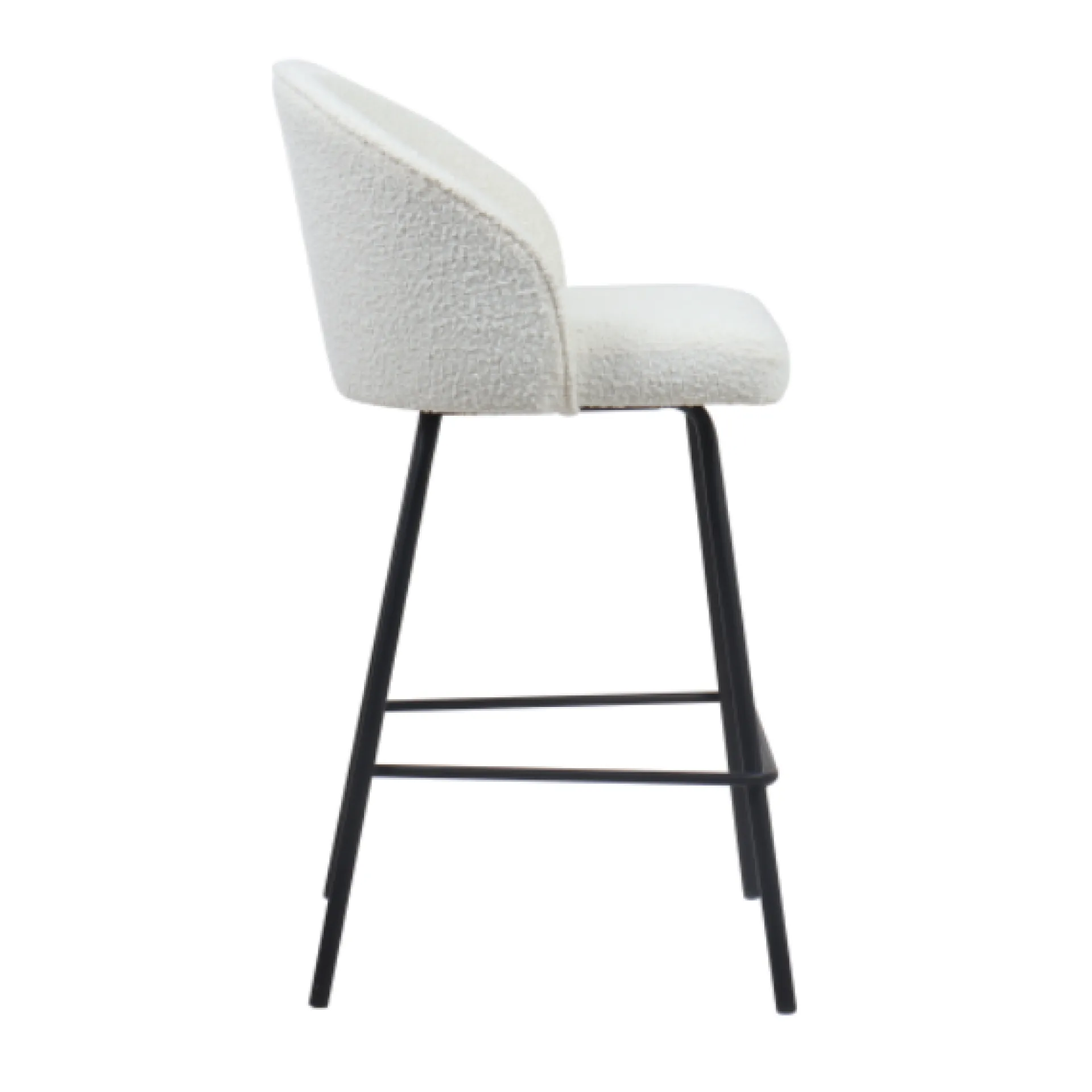Rousseau Barhocker June Bouclé | Metallbeine | H87 x B52 x T51 cm