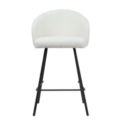 Rousseau Barhocker June Bouclé | Metallbeine | H87 x B52 x T51 cm