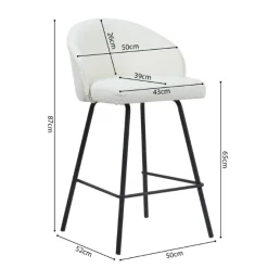 Rousseau Barhocker June Bouclé | Metallbeine | H87 x B52 x T51 cm