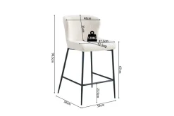 Rousseau Barhocker Lisa | 52 x 56 x 97 cm |