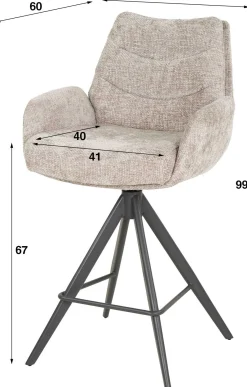 Emob Barhocker Lungo - 56x60x99cm - drehbar - sand