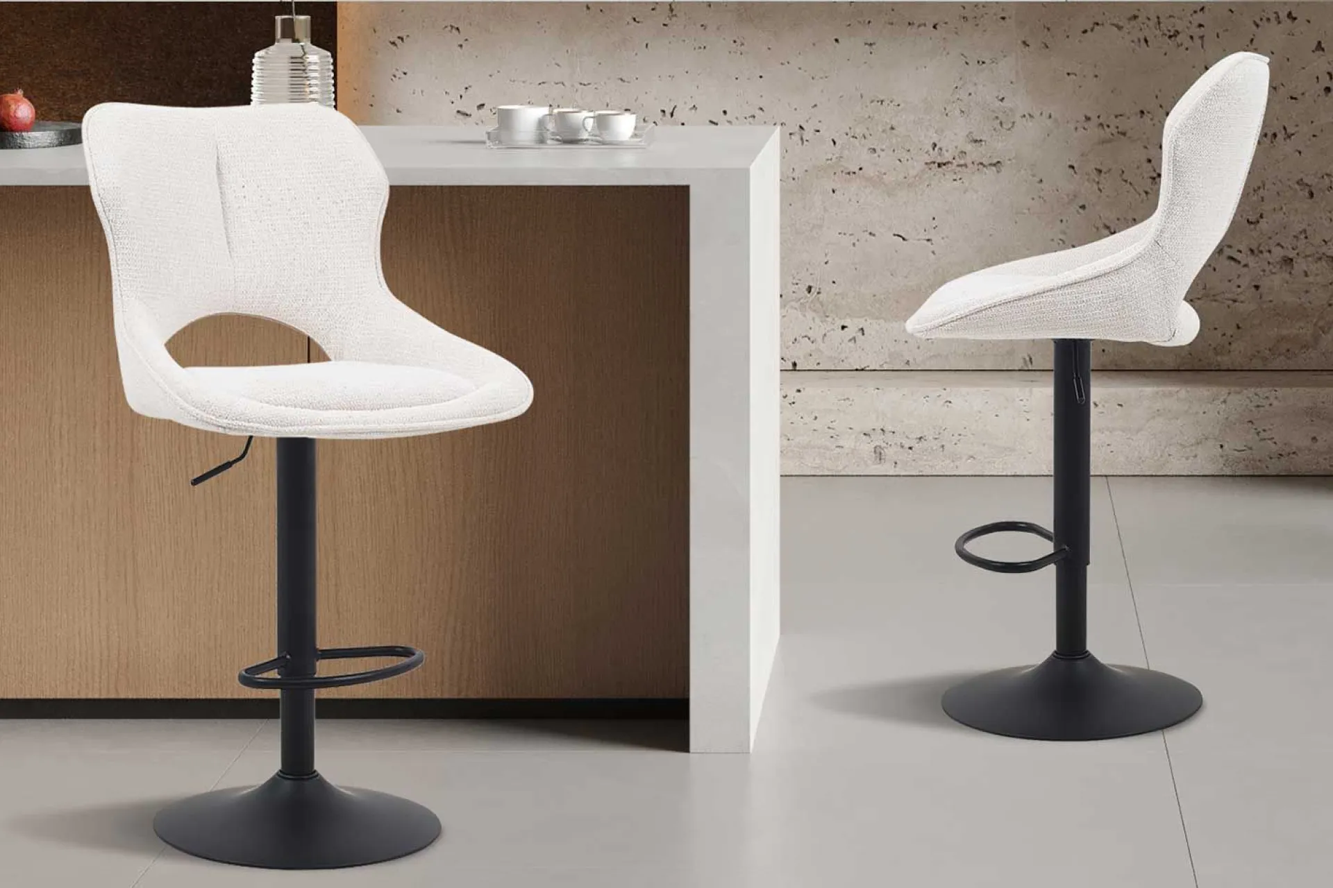 Rousseau Barhocker Morris - 51x53x100-121cm - verstellbar - Stoff