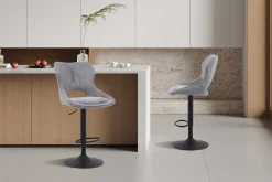 Rousseau Barhocker Morris - 51x53x100-121cm - verstellbar - dunkeler Stoff