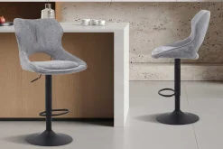 Rousseau Barhocker Morris - 51x53x100-121cm - verstellbar - dunkeler Stoff