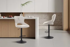 Rousseau Barhocker Morris - 51x53x100-121cm - verstellbar - heller Stoff