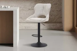 Rousseau Barhocker Morris - 51x53x100-121cm - verstellbar - heller Stoff