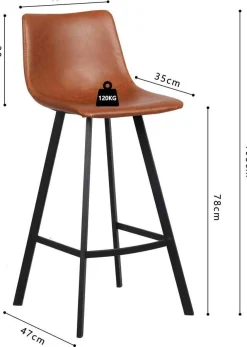 Rousseau Barhocker Ozan 78cm - cognac