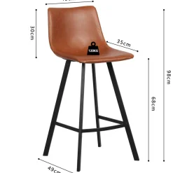 Rousseau Barhocker Ozan 68cm - cognac