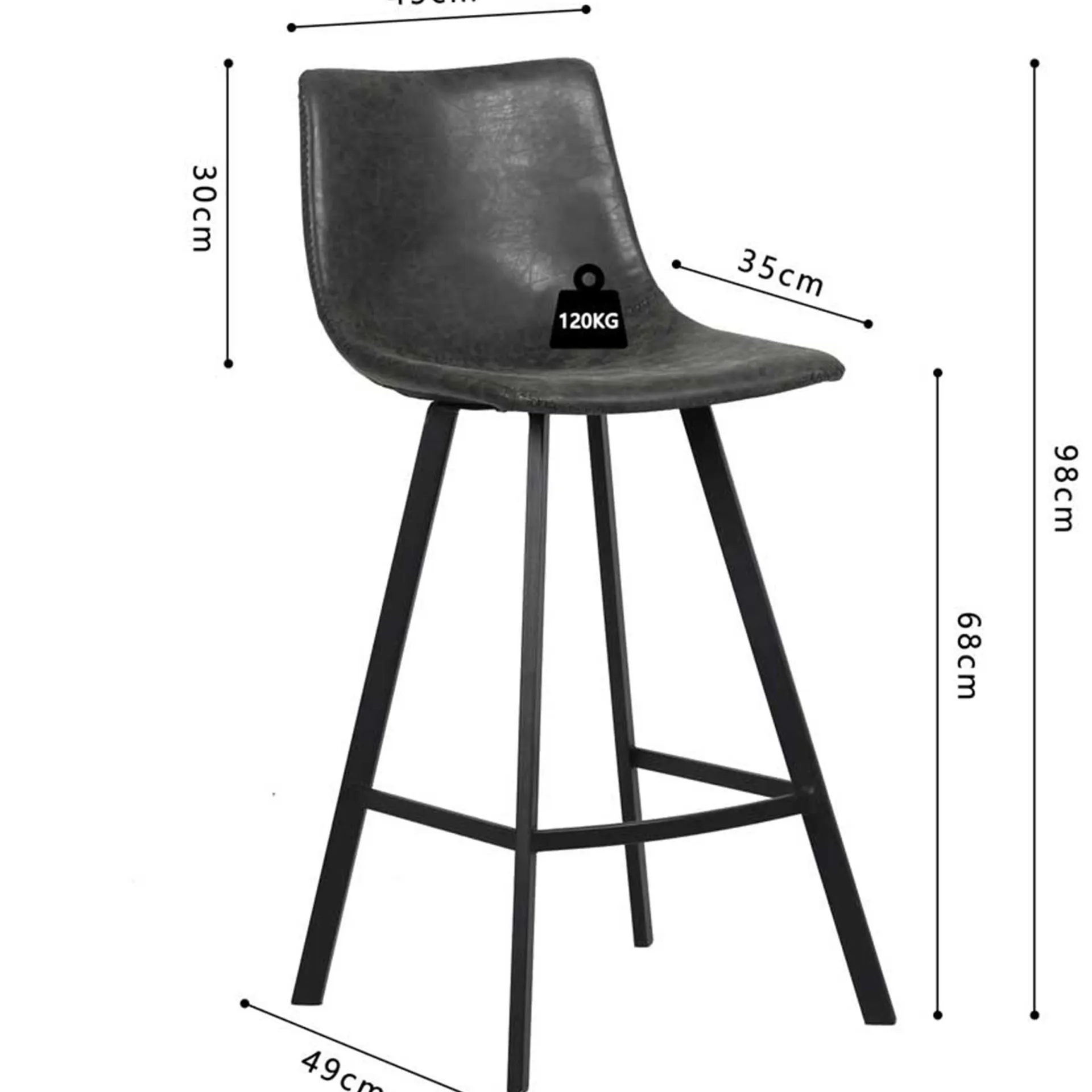 Rousseau Barhocker Ozan 68cm - schwarz