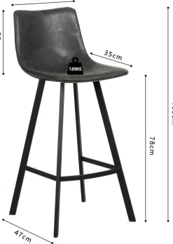 Rousseau Barhocker Ozan - schwarz