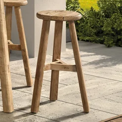 Gescova Barhocker Ribero – recyceltes Teakholz – Ø35x75cm –
