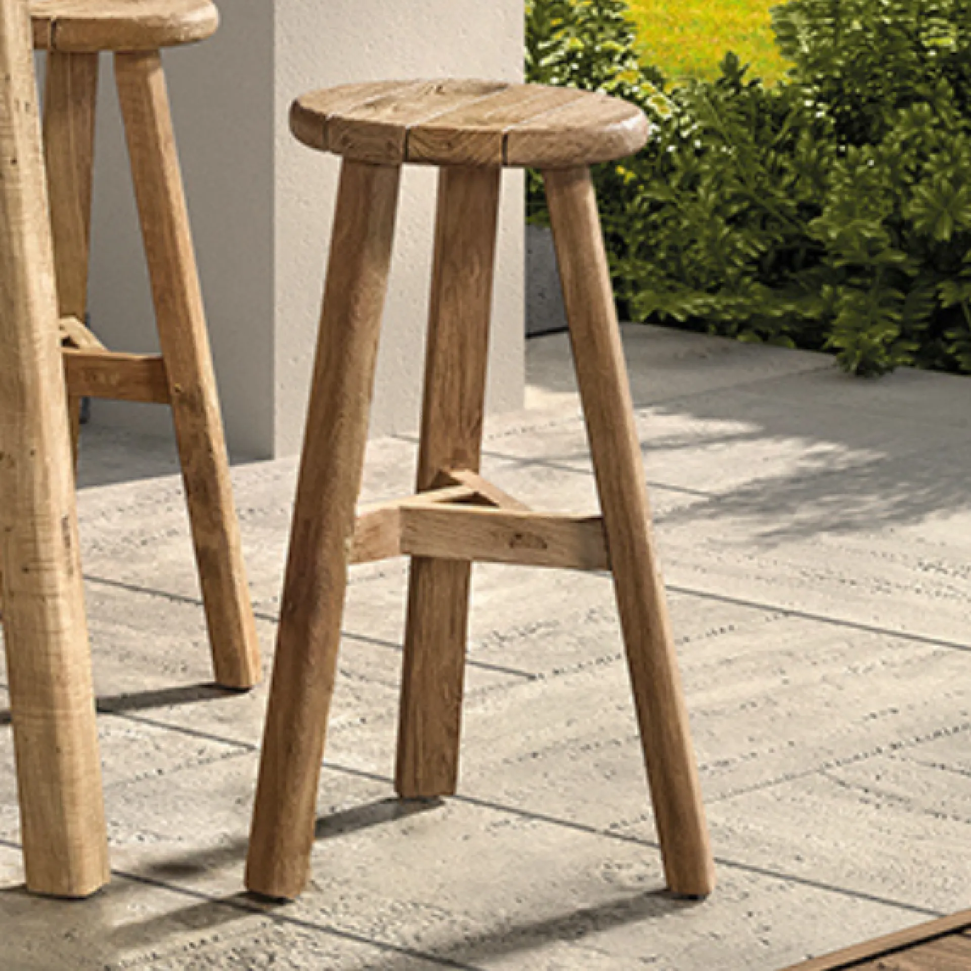 Gescova Barhocker Ribero – recyceltes Teakholz – Ø35x75cm –