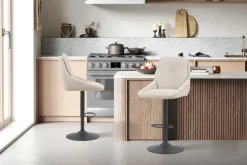 Rousseau Barhocker Sabine - 50x60x100-121cm - verstellbar - drehbar - ecru