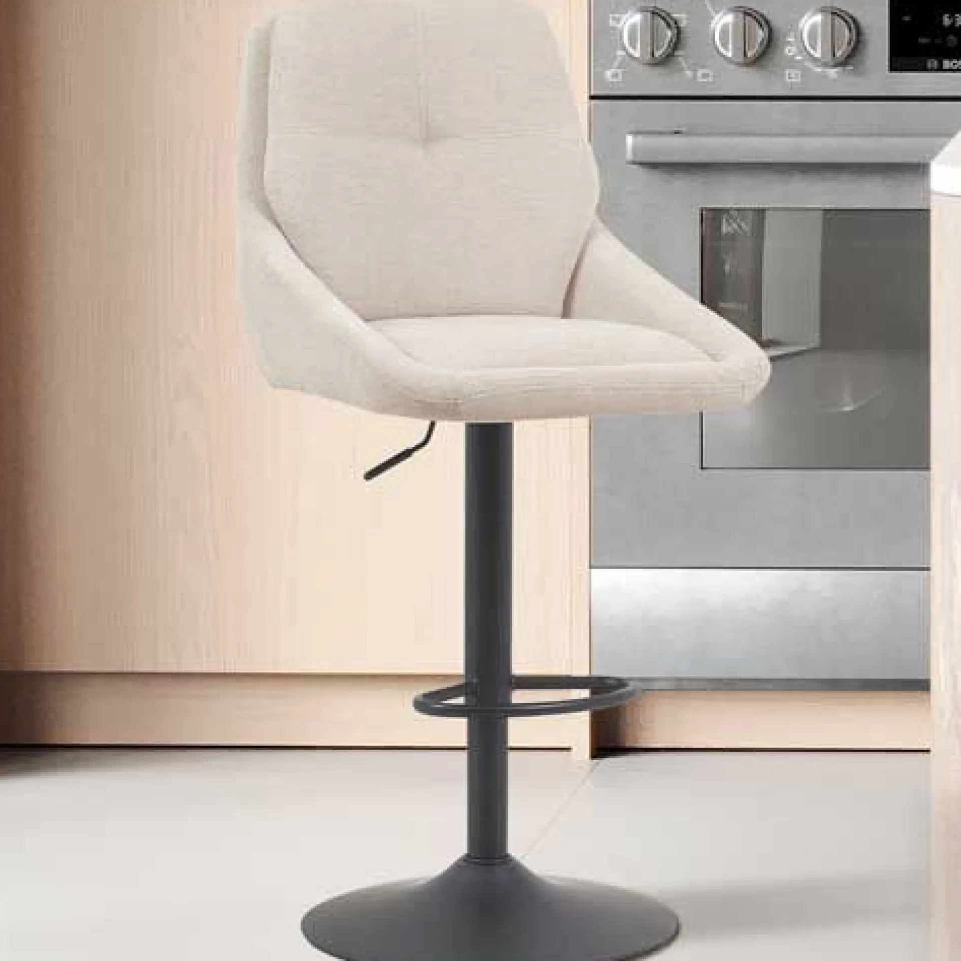 Rousseau Barhocker Sabine - 50x60x100-121cm - verstellbar - drehbar - ecru
