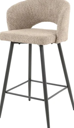 Emob Barhocker Sieglinde-sandfarbener Bouclé