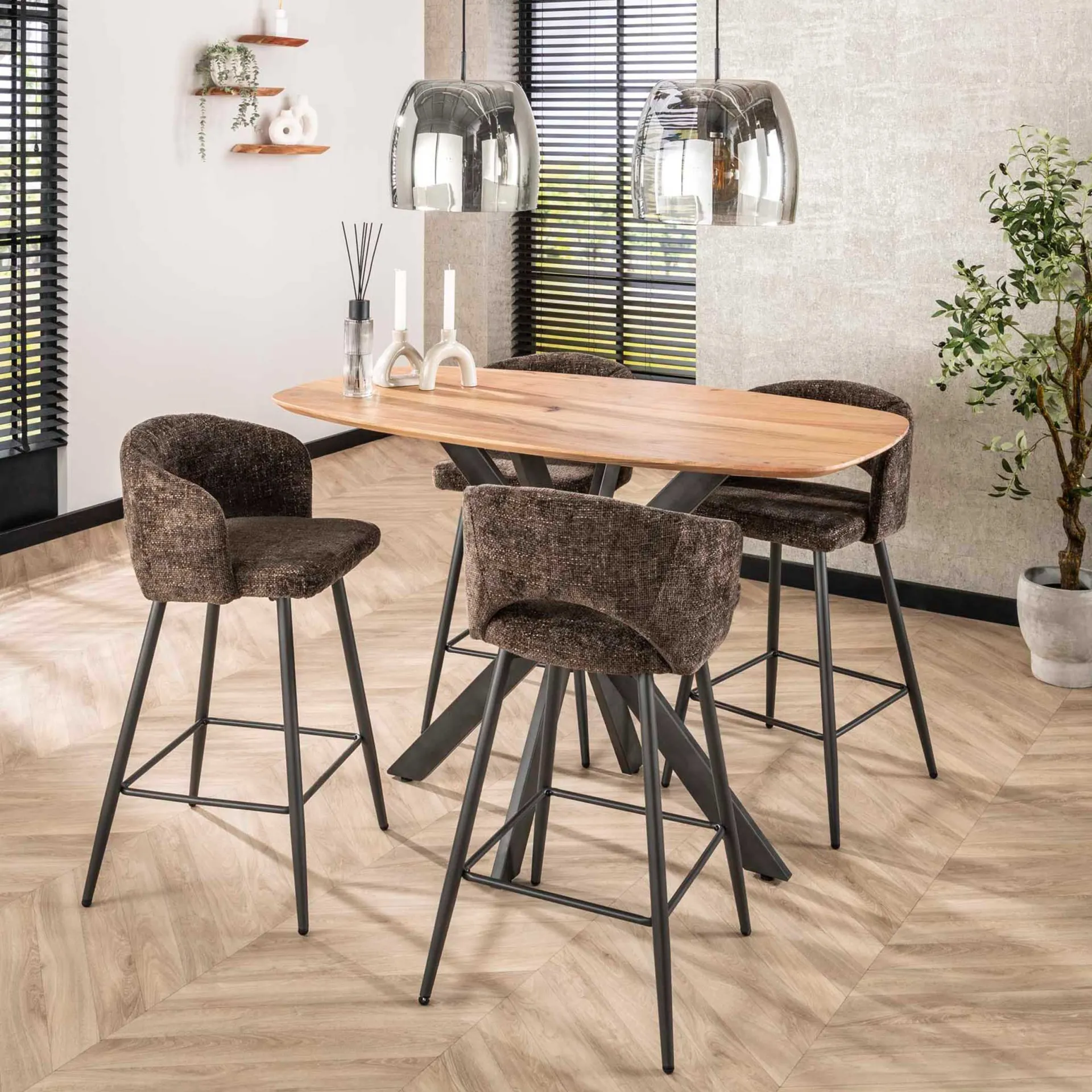 Emob Barhocker Sieglinde - 51x50x94cm - er Bouclé