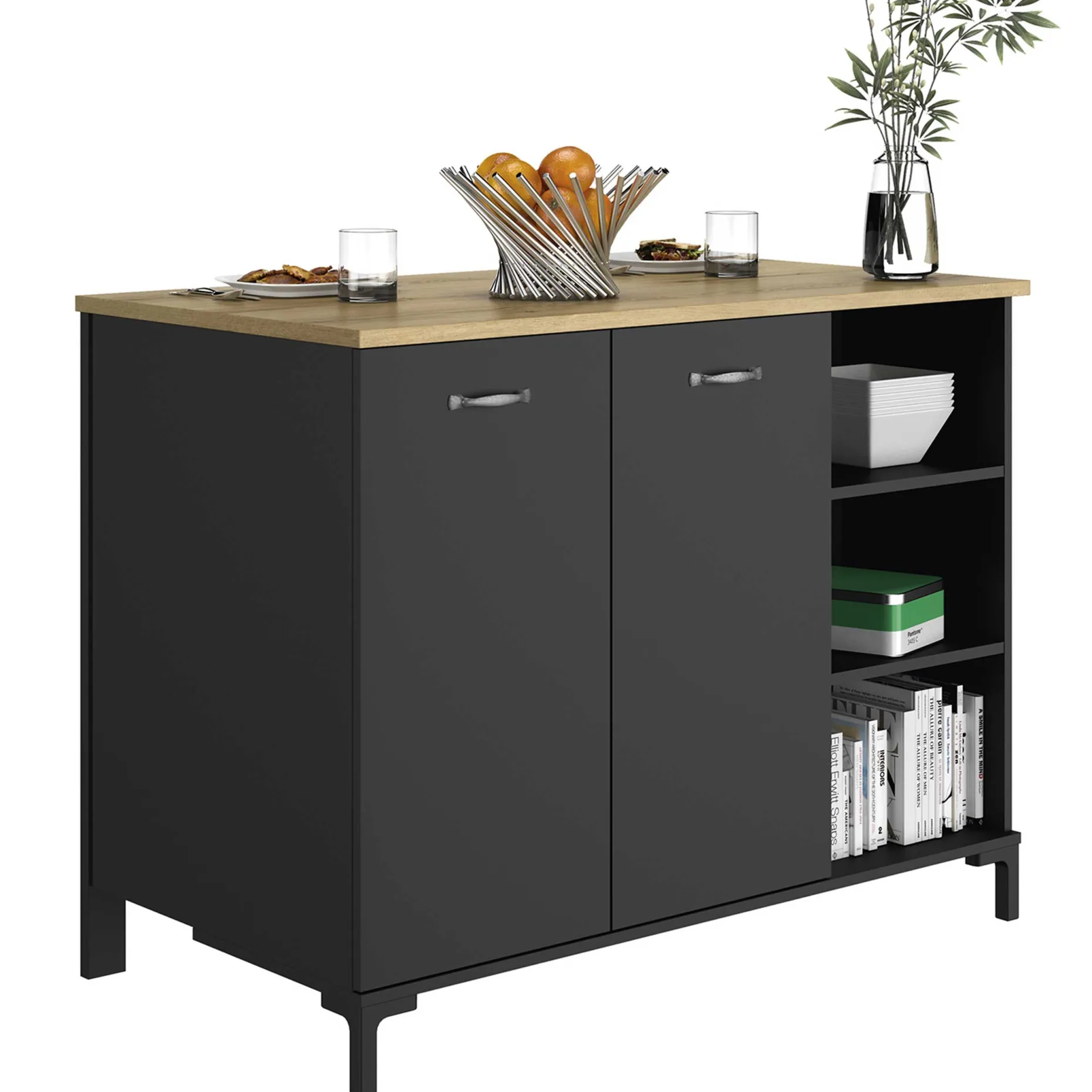 Barschrank Manchester | 120 x 66 x 93 cm | Design Helvezia Oak