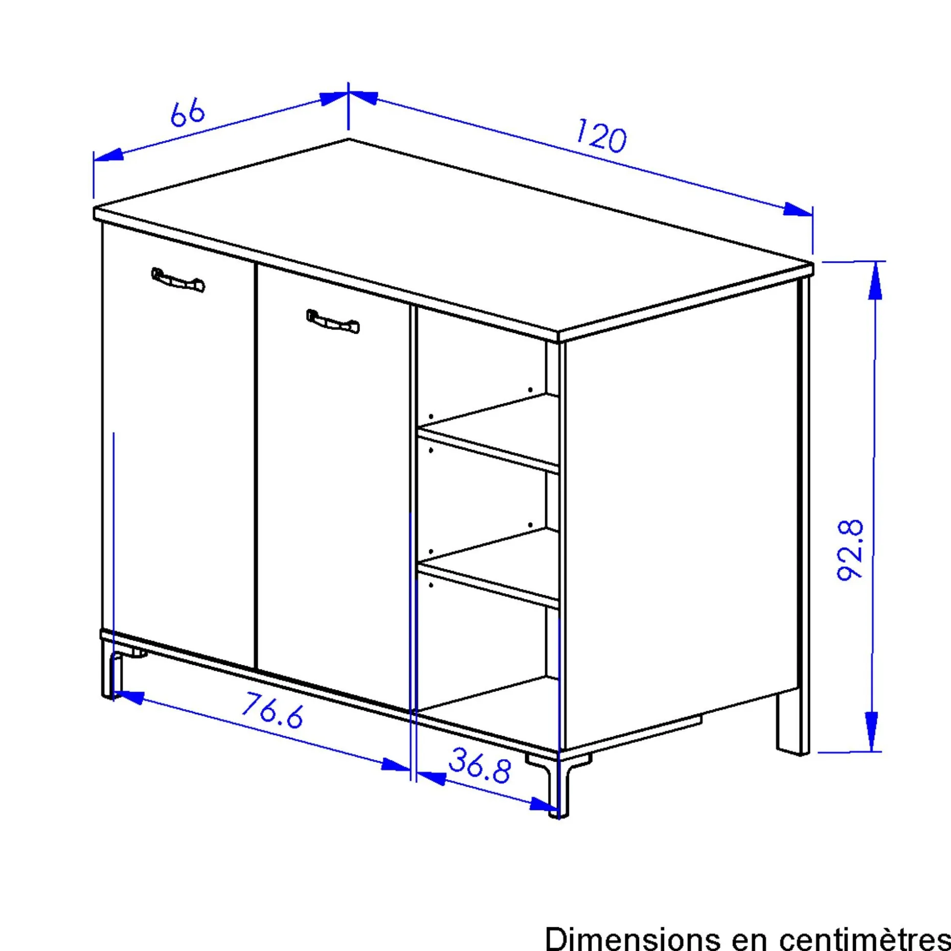 Barschrank Manchester | 120 x 66 x 93 cm | Design Helvezia Oak