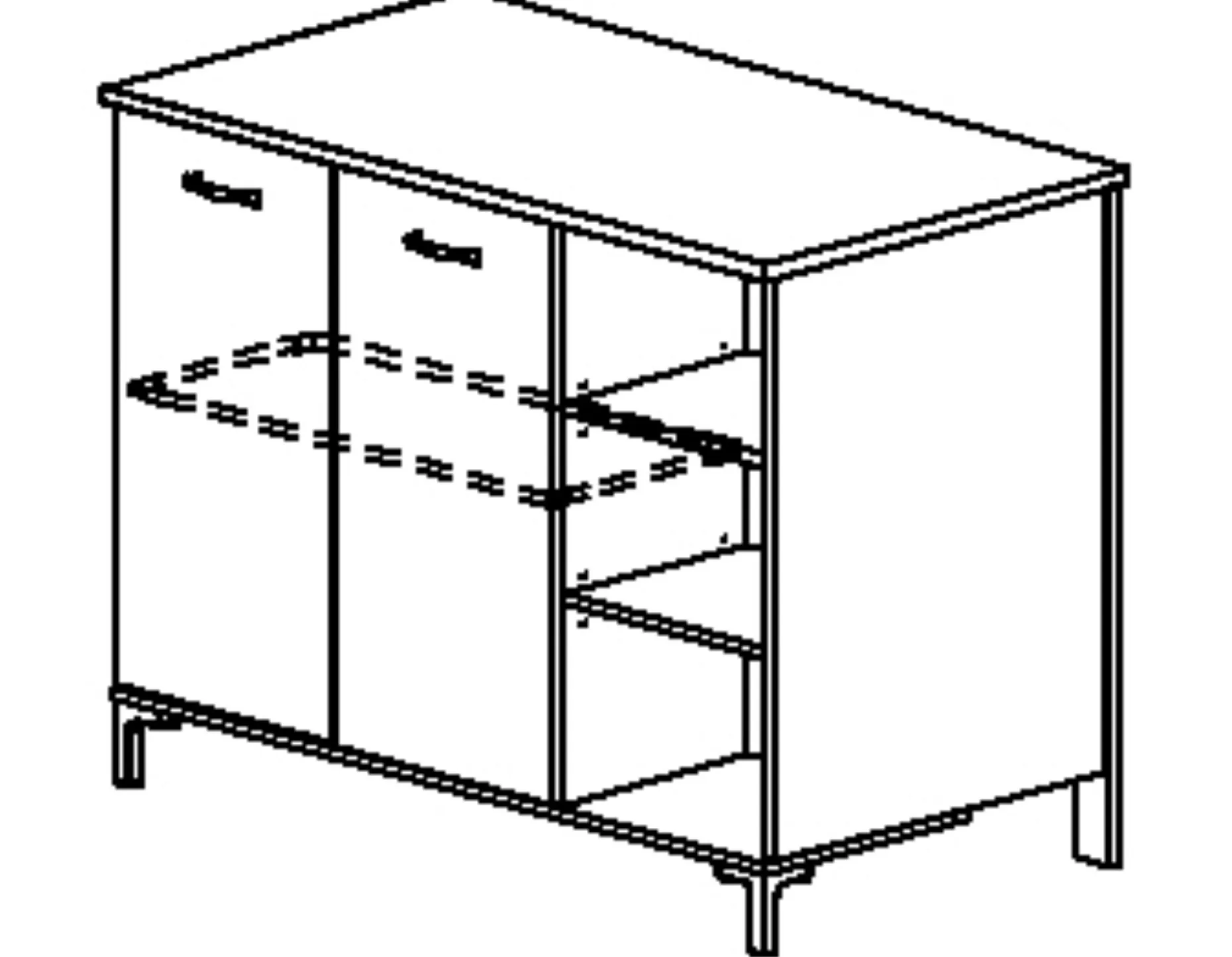 Barschrank Manchester | 120 x 66 x 93 cm | Design Helvezia Oak