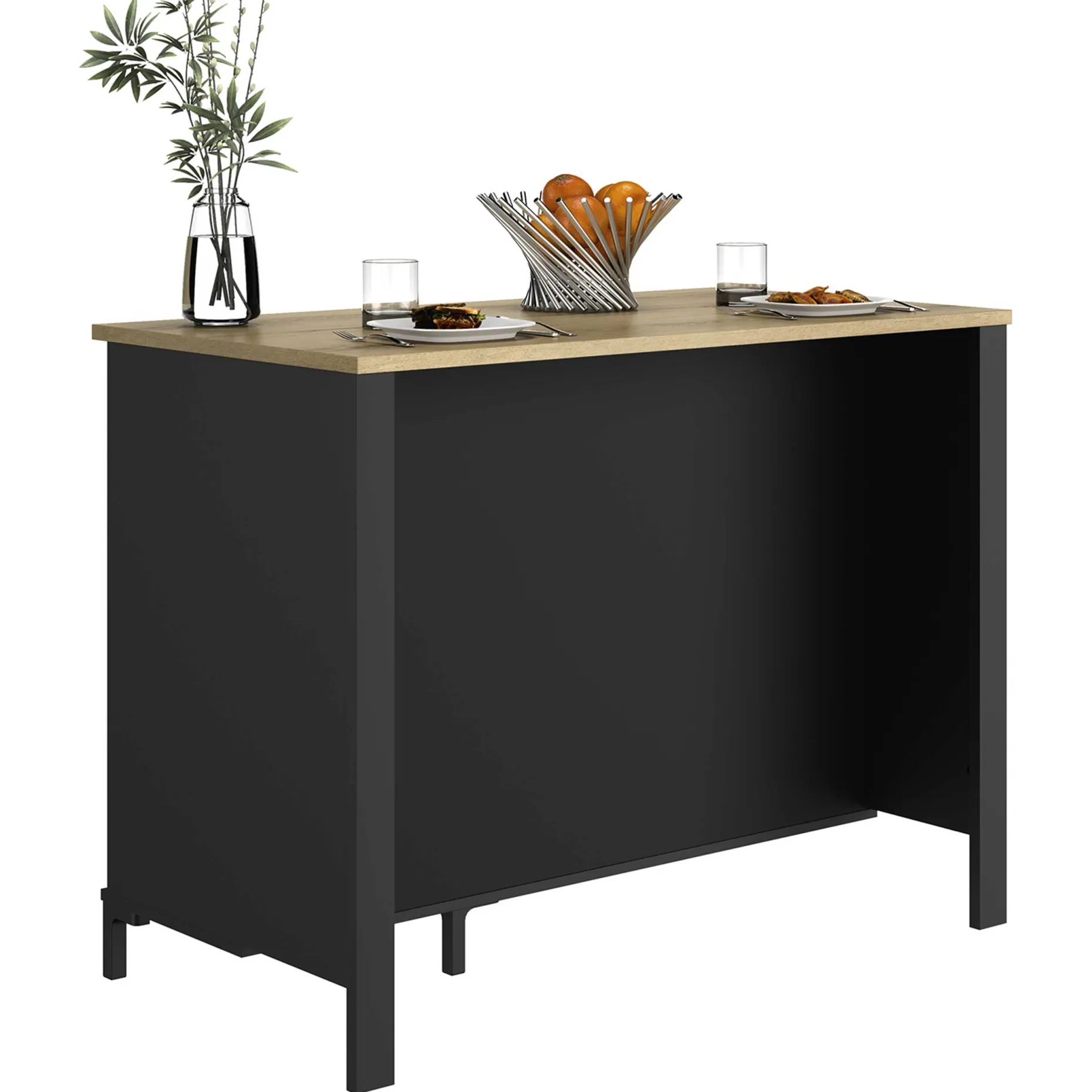 Barschrank Manchester | 120 x 66 x 93 cm | Design Helvezia Oak