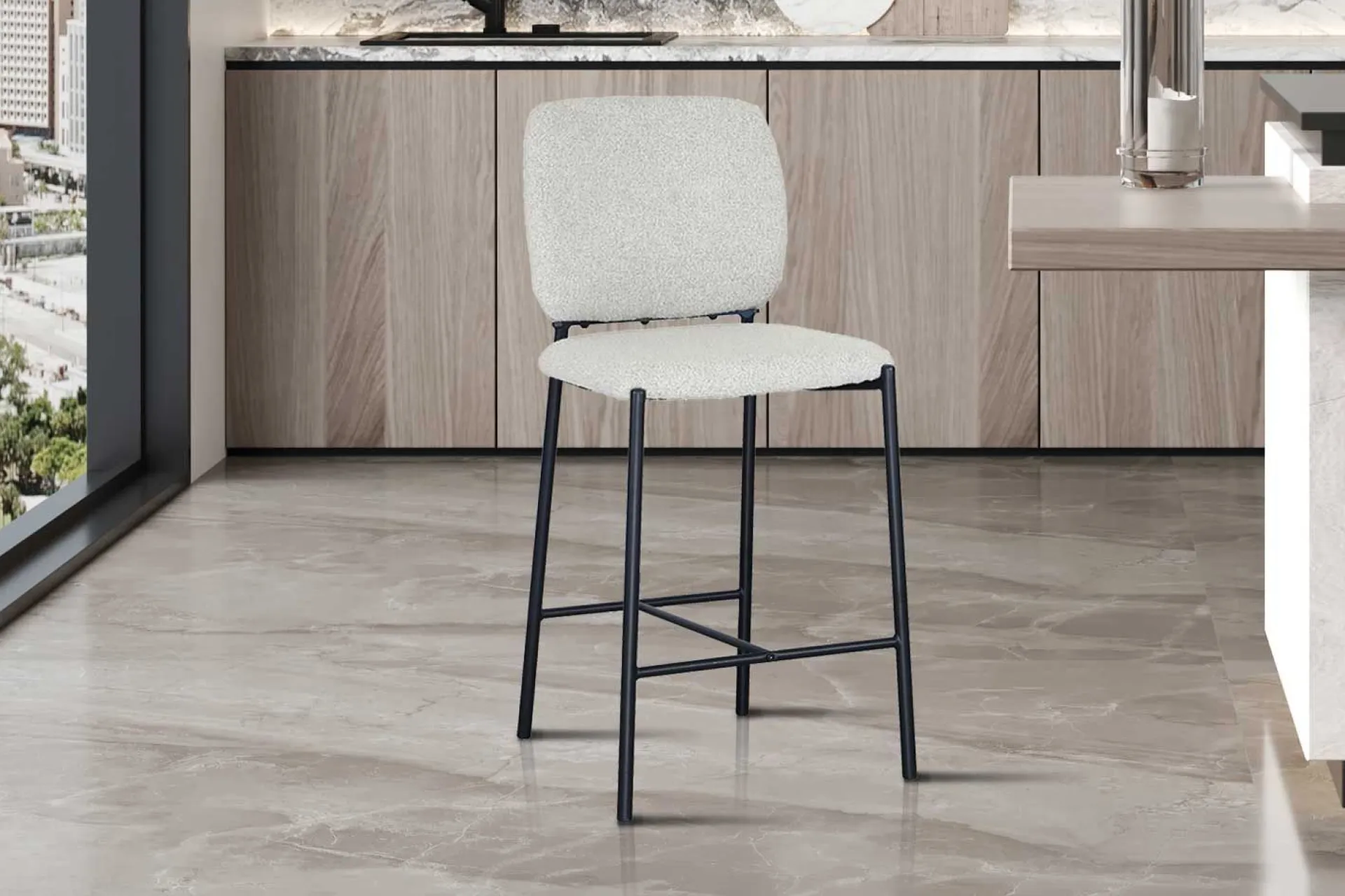 Rousseau Barstuhl Sophia | 45 x 56 x 99 cm | Beige