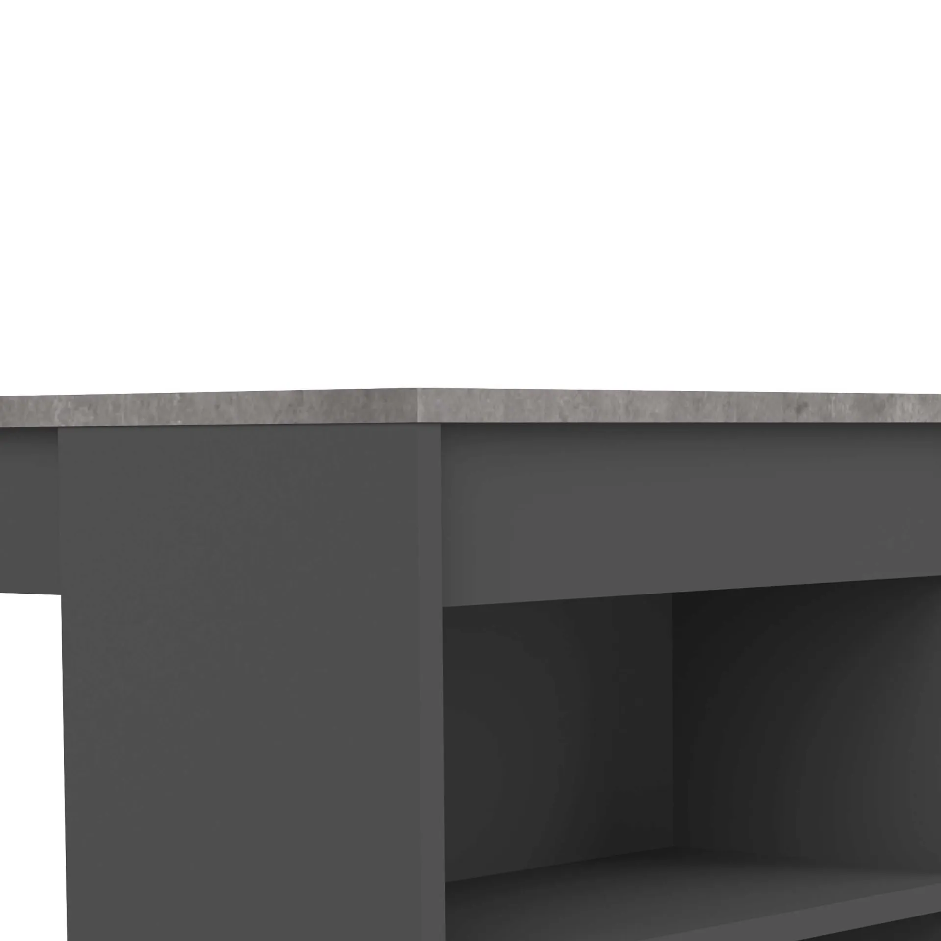 Temahome Bartable Aravis 115x50 mit Stauraum - Schwarz/Beton