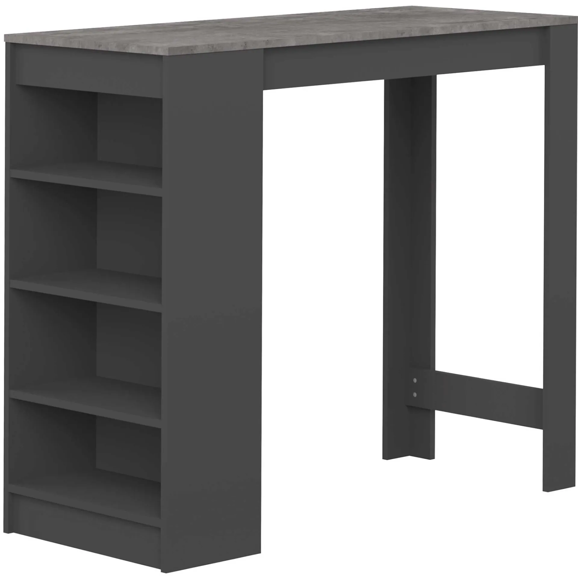 Temahome Bartable Aravis 115x50 mit Stauraum - Schwarz/Beton