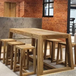 Gescova Bartisch Iberica 190x90x90cm recyceltes Teakholz
