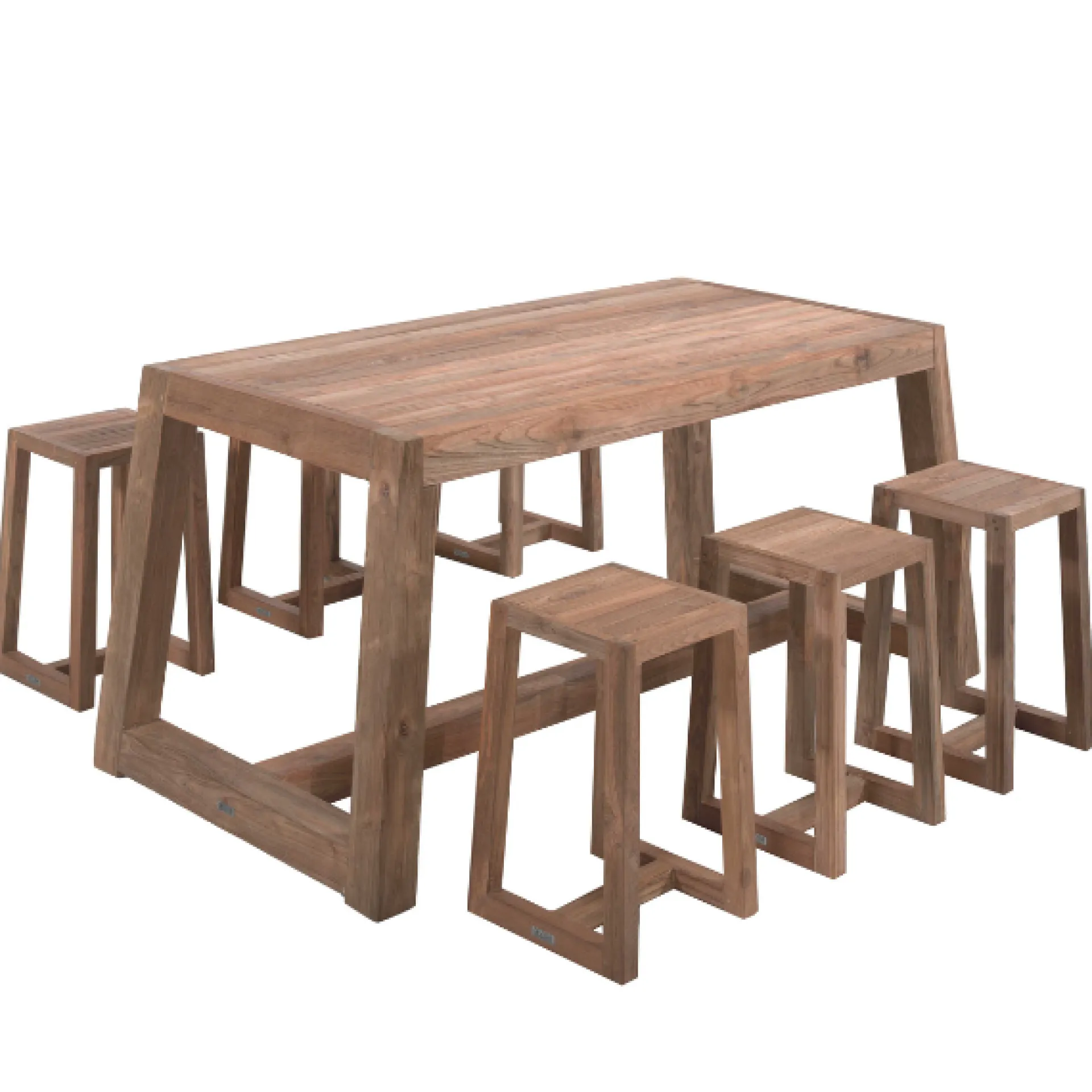 Gescova Bartisch Iberica 190x90x90cm recyceltes Teakholz