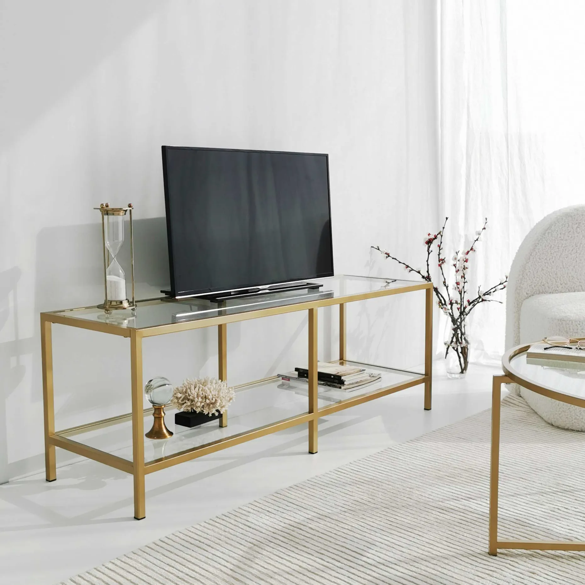 Basic T TV-Ständer | METALLRAHMEN | Gold