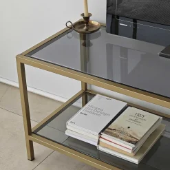 Basic TV-Ständer | METALLRAHMEN | Dunkelgrau, Gold