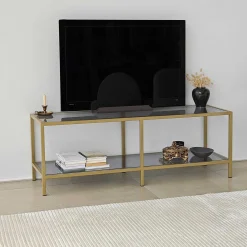 Basic TV-Ständer | METALLRAHMEN | Dunkelgrau, Gold