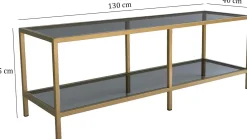Basic TV-Ständer | METALLRAHMEN | Dunkelgrau, Gold