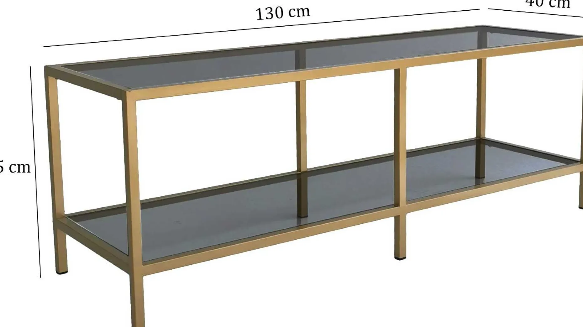 Basic TV-Ständer | METALLRAHMEN | Dunkelgrau, Gold