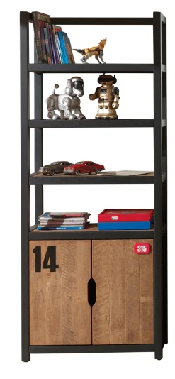 Kinder Vipack Bücherregal Alex industrial - Kiefer/Schwarz