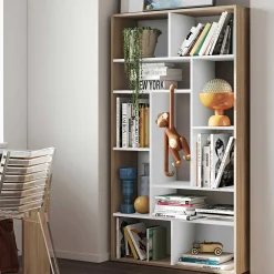 Bücherregal Bangkok - Eiche/Weiß