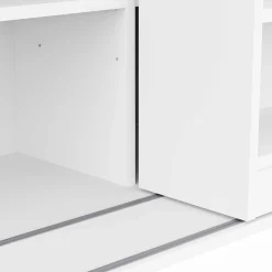 Bücherregal Bento - 117x44x179cm - mit Schiebeelement - weiß
