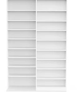 Bücherregal Bento - 117x44x179cm - mit Schiebeelement - weiß