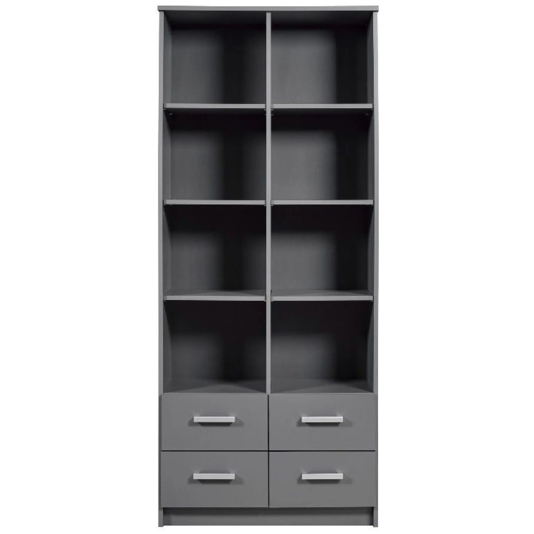 Bücherregal Eden 81cm 4 Schubladen - graphitgrau